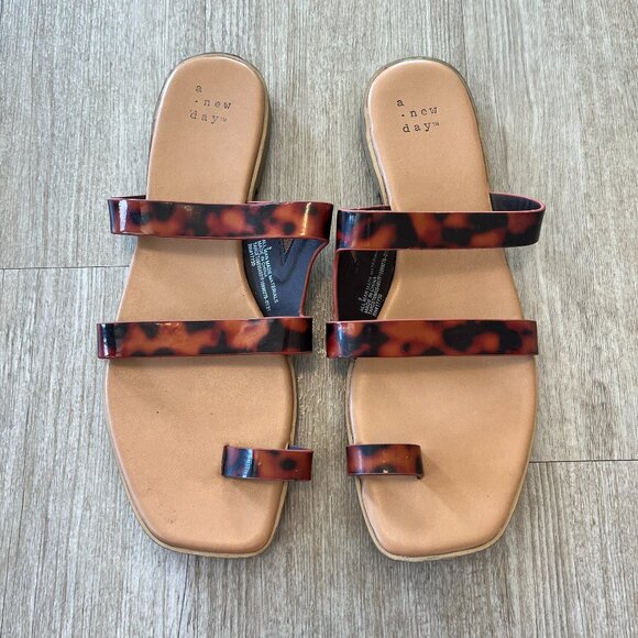 Womens a new day Animal Print Sandals - 9 - Picture 1 of 6